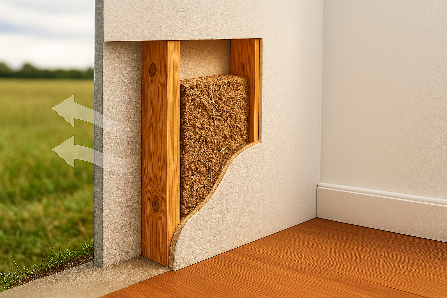 Schemat ściany otwartej dyfuzyjnie